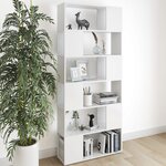 vidaXL Bibliothèque/Séparateur de pièce Blanc Bois d'ingénierie