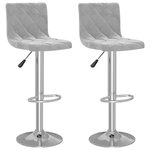 vidaXL Tabourets de bar lot de 2 gris clair velours