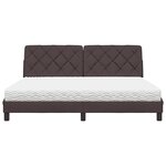 vidaXL Lit avec matelas marron foncé 180x200 cm tissu