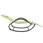 vidaXL Chaises longues à bascule lot de 2 crème acier et textilène