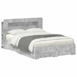 vidaXL Cadre de lit avec rangement Gris béton 160 x 200 cm