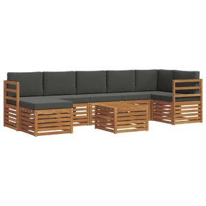 vidaXL Ensemble de canapés d'extérieur 8 Pièces Naturel et Anthracite