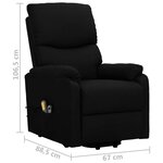 vidaXL Fauteuil de massage Noir Tissu