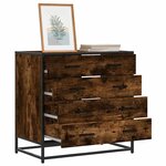 vidaXL Commode chêne fumé 70x41x70 cm bois d'ingénierie