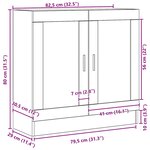 vidaXL Meuble à livres en chêne noir - 82 5 x 30 5 x 80 cm - Bois d'ingénierie