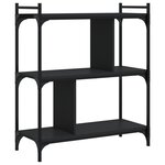 vidaXL Bibliothèque à 3 niveaux noir 76x32x88 cm bois d'ingénierie