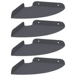 vidaXL Étagère flottante avec étagère 4 Pièces Anthracite 18 x 18 x 2 cm