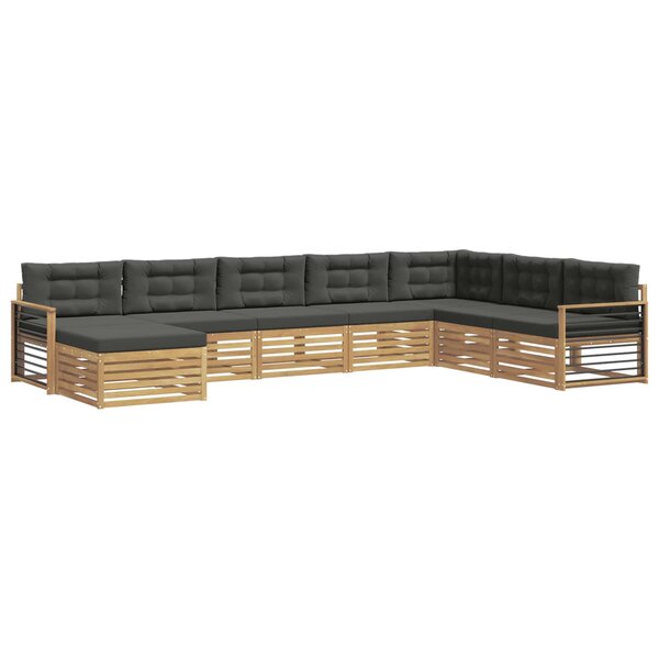vidaXL Ensemble de canapés d'extérieur 8 pc Blanc et anthracite