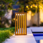 Lanterne solaire décorative chennai bois clair bois naturel h30cm