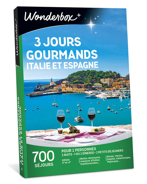 Coffret cadeau - wonderbox - 3 jours gourmands italie et espagne