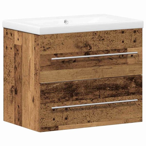 vidaXL Meuble de Lavabo de Salle de Bain avec tiroir 2 Pièces Bois Ancien