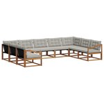 vidaXL Ensemble de canapés d'extérieur 9 Pièces Gris Naturel et Clair