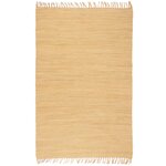 Vidaxl tapis chindi coton tissé à la main 160 x 230 cm beige