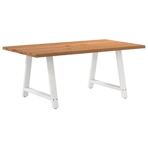 vidaXL Table à manger marron clair bois de chêne massif rectangulaire