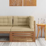 vidaXL Canapé d'angle extérieur Bois d'Acacia Massif Naturel