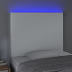 vidaXL Tête de lit à LED Blanc 80x5x118/128 cm Similicuir