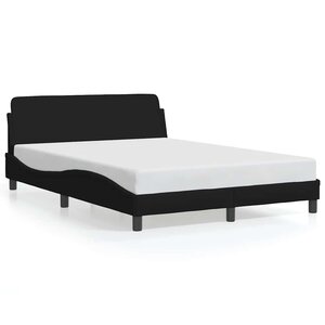vidaXL Cadre de lit Dover noir 120x200 cm tissu