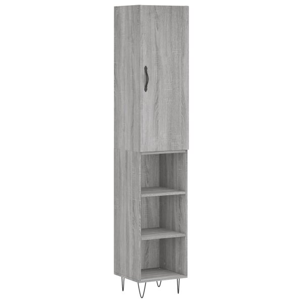 vidaXL Buffet haut Sonoma gris 34 5x34x180 cm Bois d'ingénierie