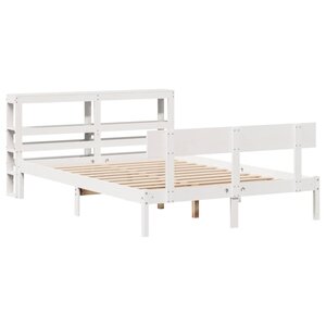 vidaXL Cadre de lit sans matelas blanc 120x200 cm bois de pin massif
