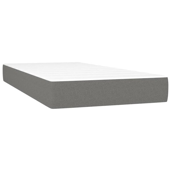 vidaXL Matelas de lit à ressorts ensachés fermeté moyenne Gris foncé 80x200x20cm Tissu