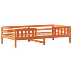 vidaXL Cadre de lit avec toit sans matelas cire marron 100x200 cm