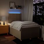 vidaXL Sommier à lattes de lit avec matelas Crème 120x200 cm Tissu