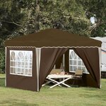 vidaXL Tente de fête pop-up 288 x 288 x 245 cm Taupe Tissu Oxford