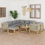 Vidaxl salon de jardin 10 pièces avec coussins bois de pin imprégné