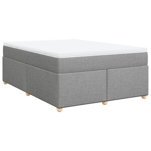 vidaXL Sommier à lattes de lit avec matelas Gris clair 140x200cm Tissu