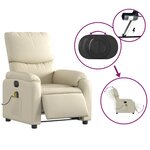 vidaXL Fauteuil de massage inclinable électrique crème similicuir