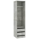 vidaXL Garde-robe avec tiroirs Gris béton 50x50x200 cm Bois ingénierie