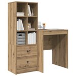 vidaXL Bureau avec tiroir avec étagère 2 Pièces Chêne artisanal
