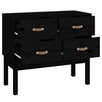 vidaXL Armoire console Noir 90x40x78 cm Bois de pin solide