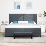 vidaXL Lit à ressorts avec matelas Gris foncé 200 x 200 cm Velours