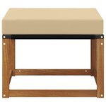 vidaXL Pouf d'Extérieur Bois d'acacia massif et tissu Textilène