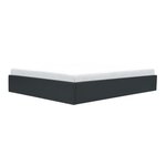 Lit adulte 160 x 200 cm avec coffre de rangement - Simili Noir