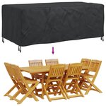 vidaXL Housse pour mobilier d'extérieur Noir 200 x 110 x 70 cm 210D