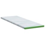 vidaXL Surmatelas Blanc et vert 80 x 200 cm Tissu Jacquard