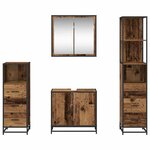 vidaXL Ensemble de mobilier de salle de bain 4 Pièces Bois Ancien