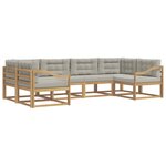 vidaXL Ensemble de canapés d'extérieur 6 Pièces Blanc et gris clair