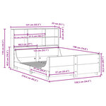 vidaXL Lit bibliothèque sans matelas cire marron 135x190cm bois massif