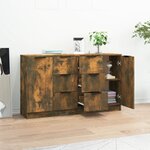 vidaXL Buffets 2 Pièces Chêne fumé 60x30x70 cm Bois d'ingénierie