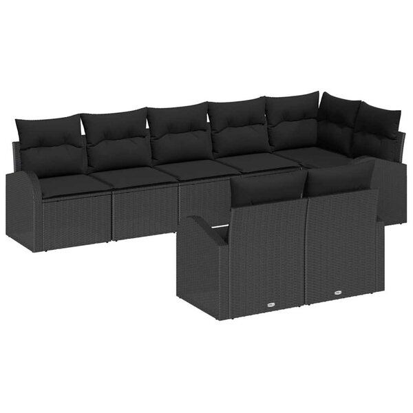 vidaXL Ensemble de canapé de jardin 8 Pièces 289 x 124 x 85 cm Poly rotin