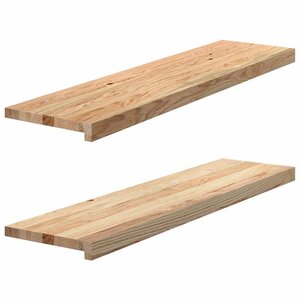 vidaXL Marches d'escalier 2 Pièces non traité bois de chêne massif