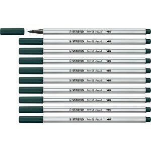 Feutre pinceau Pen 68 brush  vert sapin x 10 STABILO