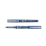 Roller rechargeable hi-techpoint v7 begreen pointe moyenne encre liquide bleu x 10 pilot