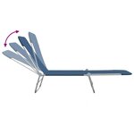 vidaXL Chaises longues pliables lot de 2 Acier et tissu Bleu
