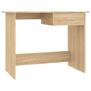 Bureau table poste de travail meuble d'ordinateur informatique étude chêne sonoma 100 x 50 x 76 cm bois d’ingénierie brun 02_0023633