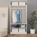 vidaXL Garde-robe Blanc brillant 100x50x200 cm Bois d'ingénierie