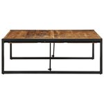 vidaXL Table basse 100x100x35 cm bois de manguier massif brut